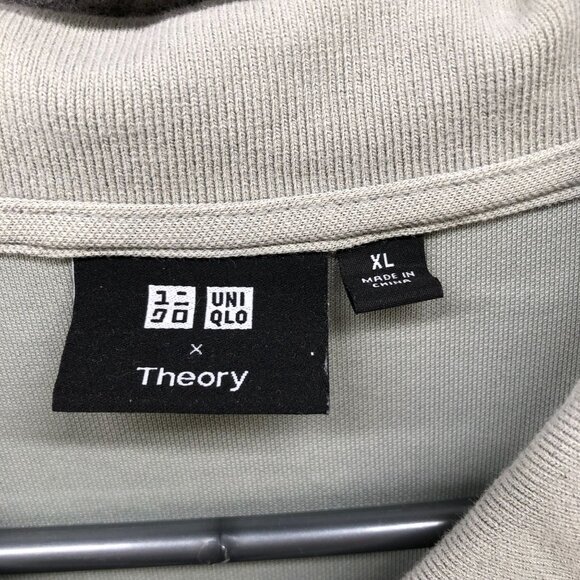 Uniqlo x Theory Airism Polo Shirt Mens XL Short Sleeve 1/4 Zip Sage Green - Picture 5 of 9